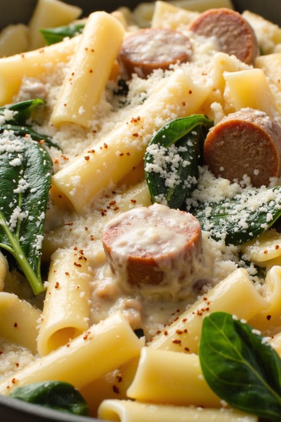 creamy sausage spinach pasta