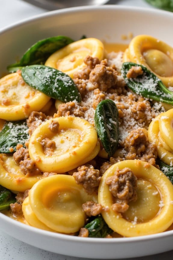 creamy sausage tortellini dish