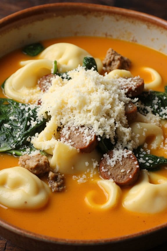 creamy sausage tortellini soup