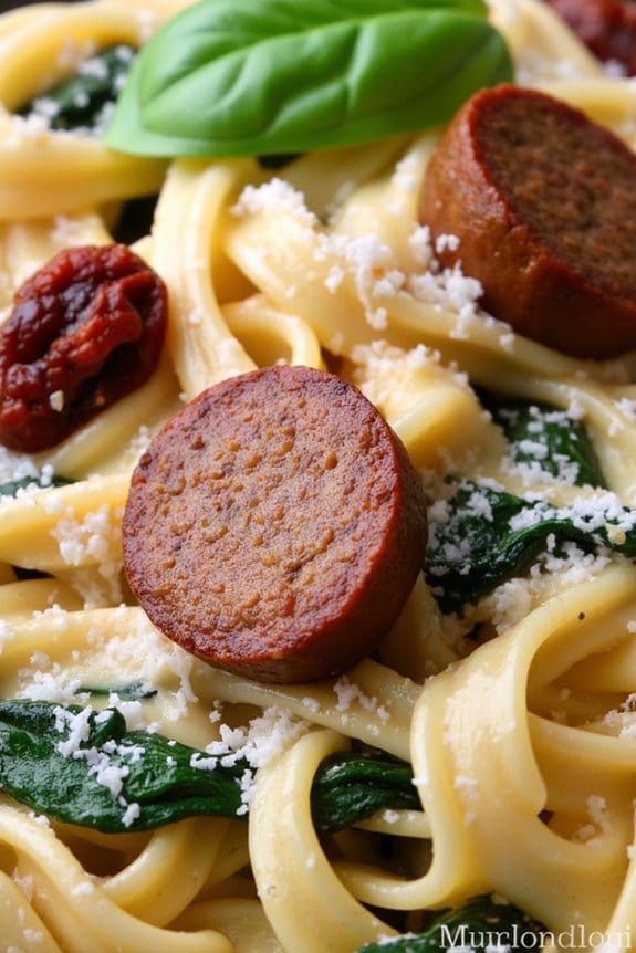creamy tuscan sausage pasta