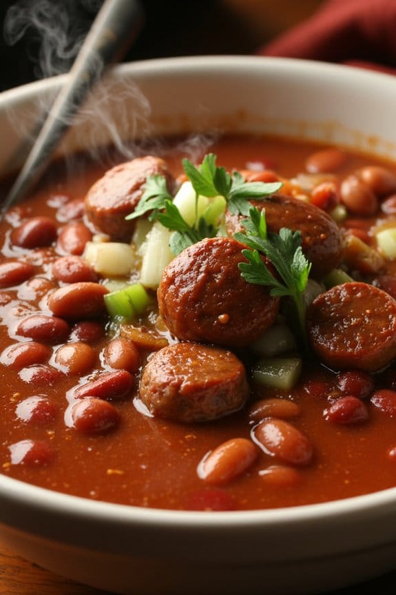 crockpot sausage and red beans