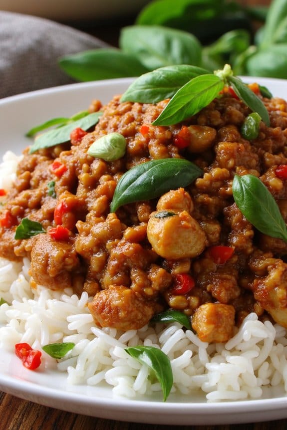 delicious thai basil pork