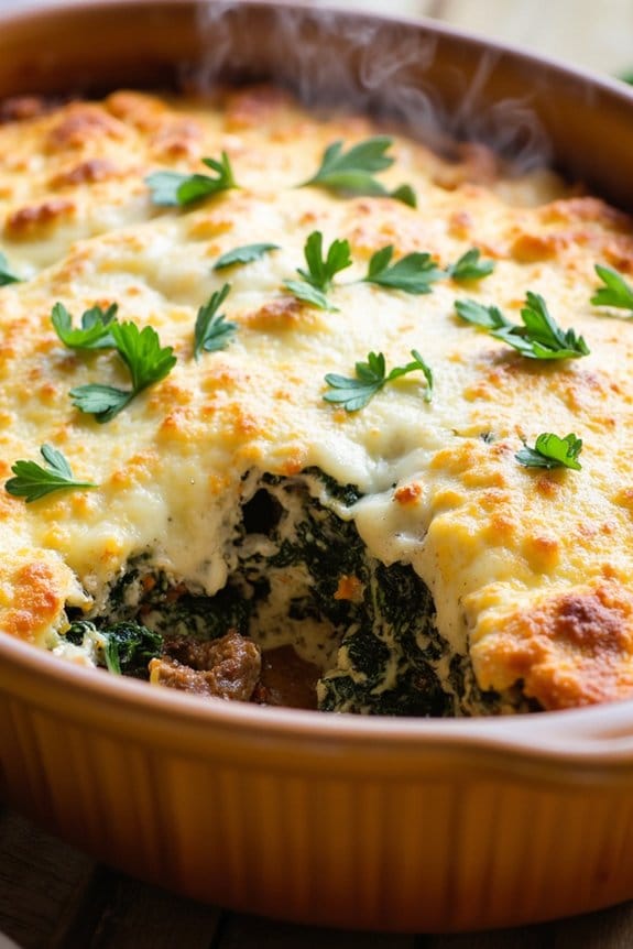 garlic parmesan beef casserole