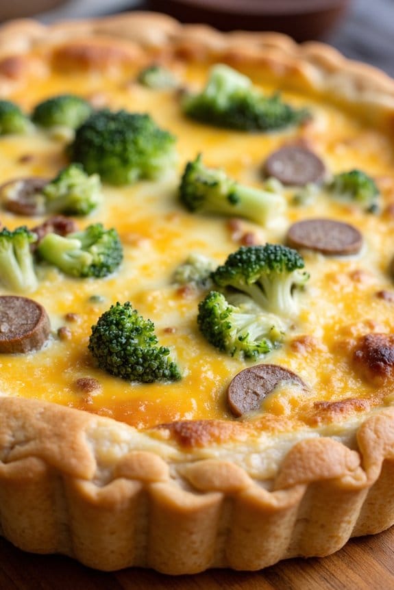 gluten free sausage broccoli quiche