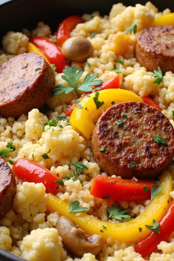 healthy sausage cauliflower skillet
