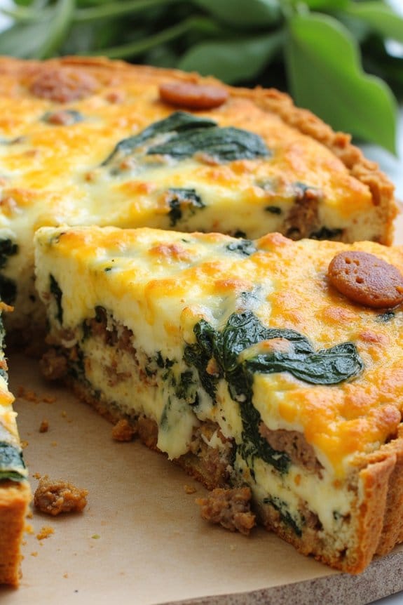 healthy sausage spinach frittata