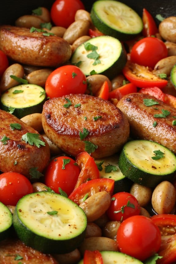 healthy turkey sausage skillet