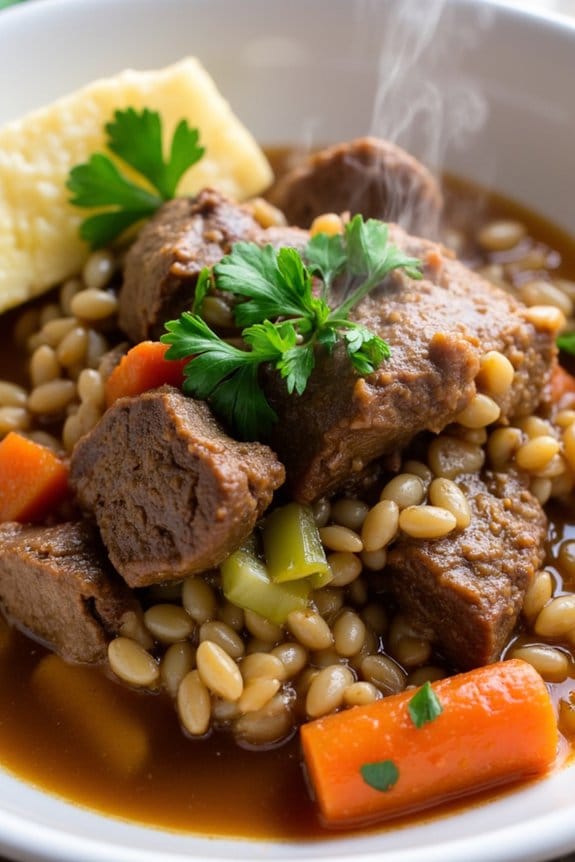 hearty beef barley casserole