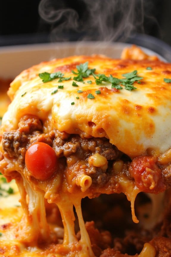 hearty beef cheese casserole