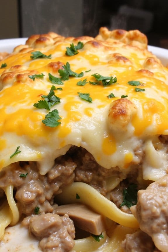 hearty beef mushroom casserole