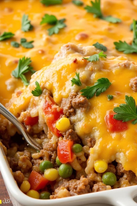 hearty beef rice casserole