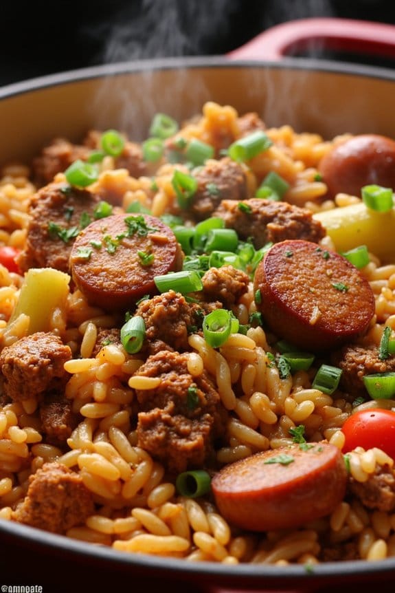 hearty beef sausage jambalaya