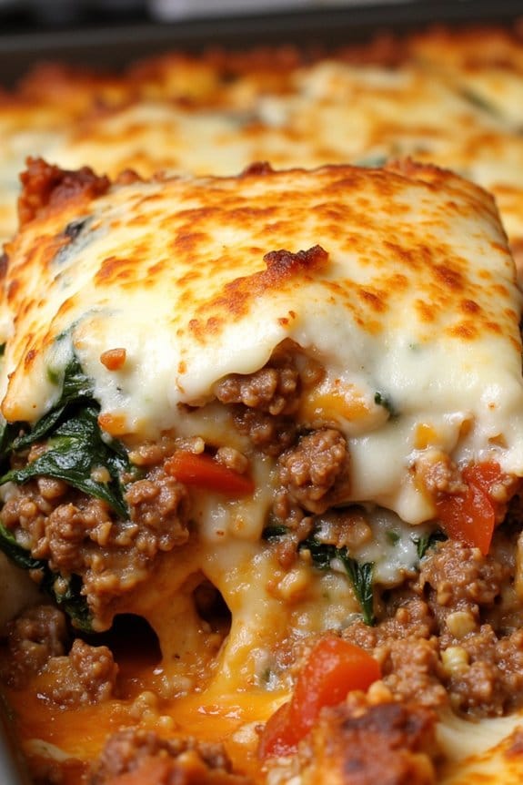 hearty beef spinach casserole