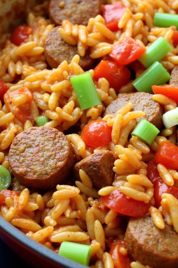 hearty cajun sausage jambalaya