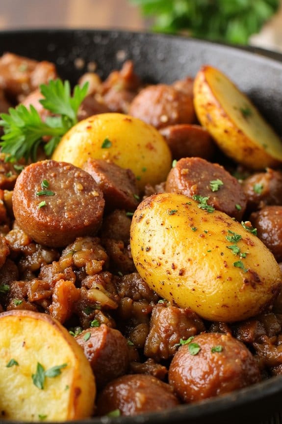 hearty garlic sausage roast