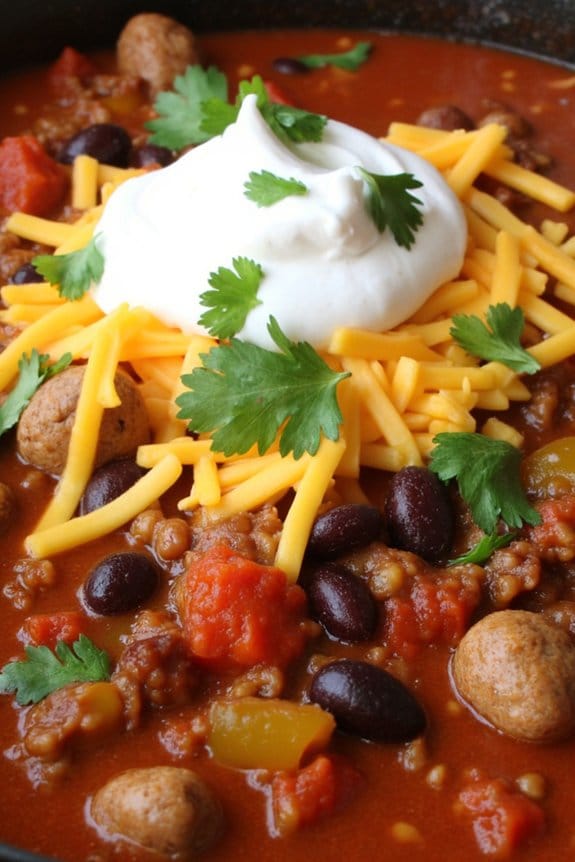 hearty sausage and bean chili
