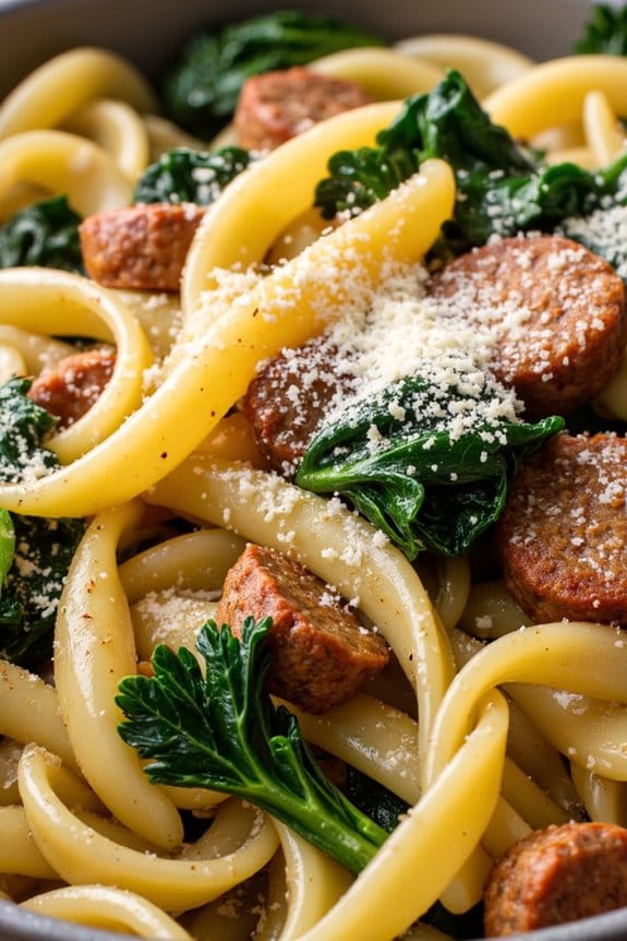 hearty sausage and kale pasta