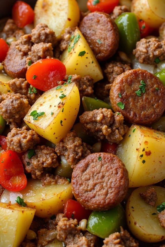 hearty sausage and potato skillet
