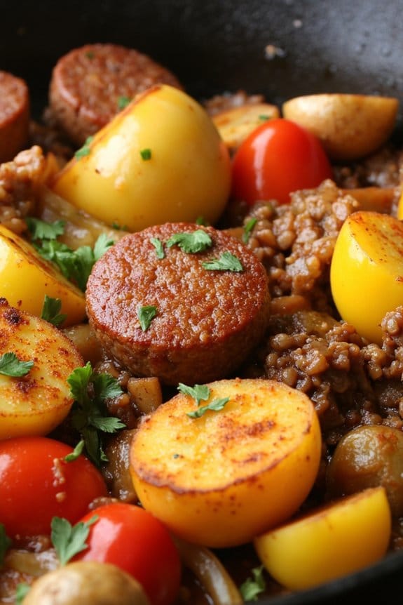 hearty sausage and potato skillet
