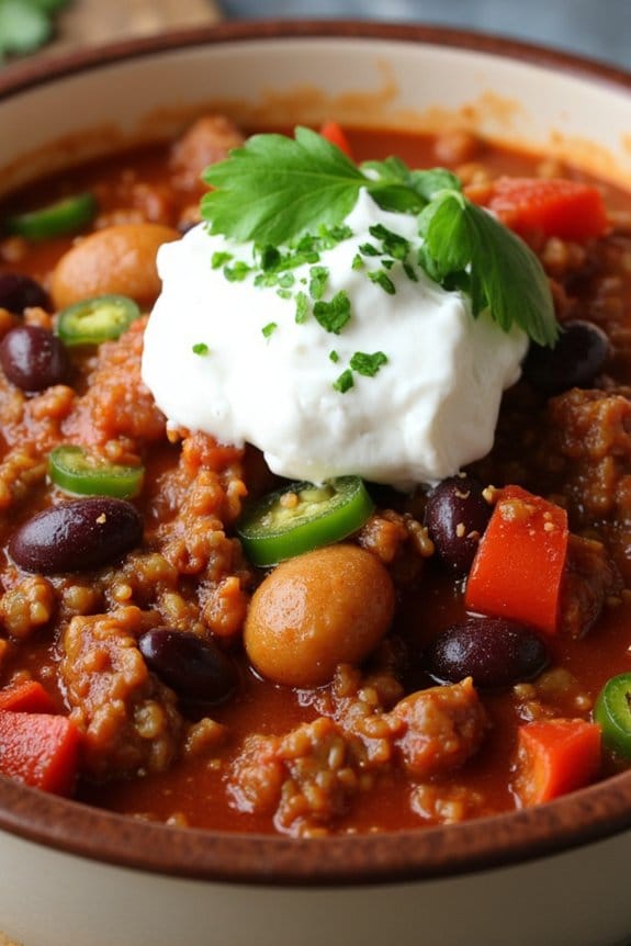 hearty sausage bean chili