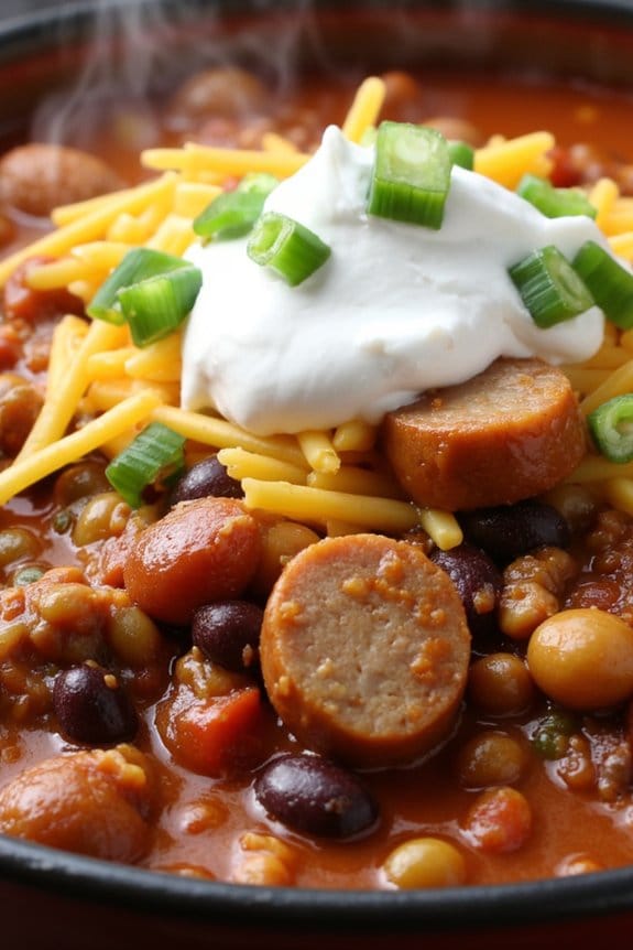 hearty sausage bean chili