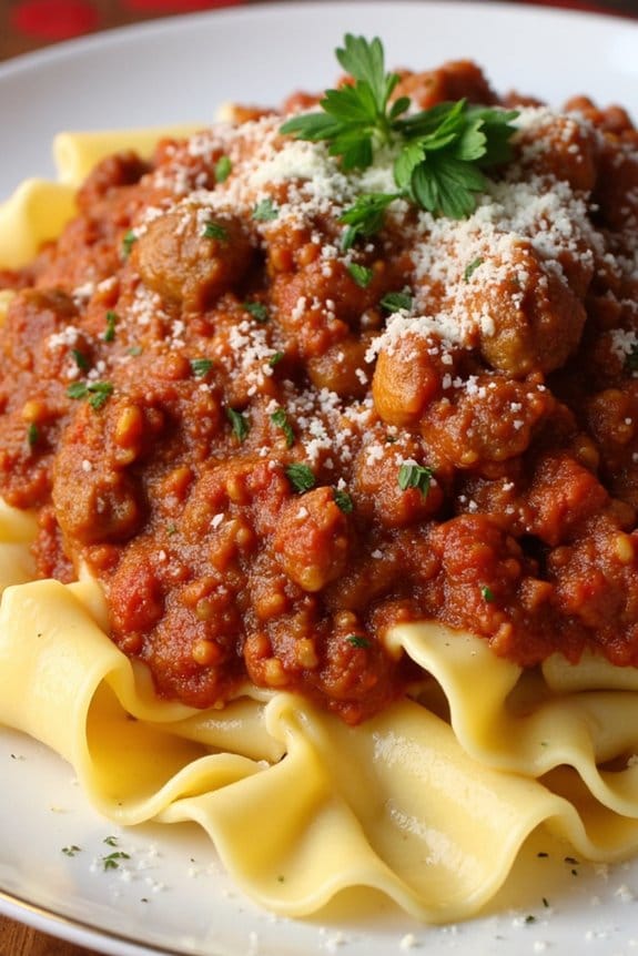 hearty sausage bolognese sauce