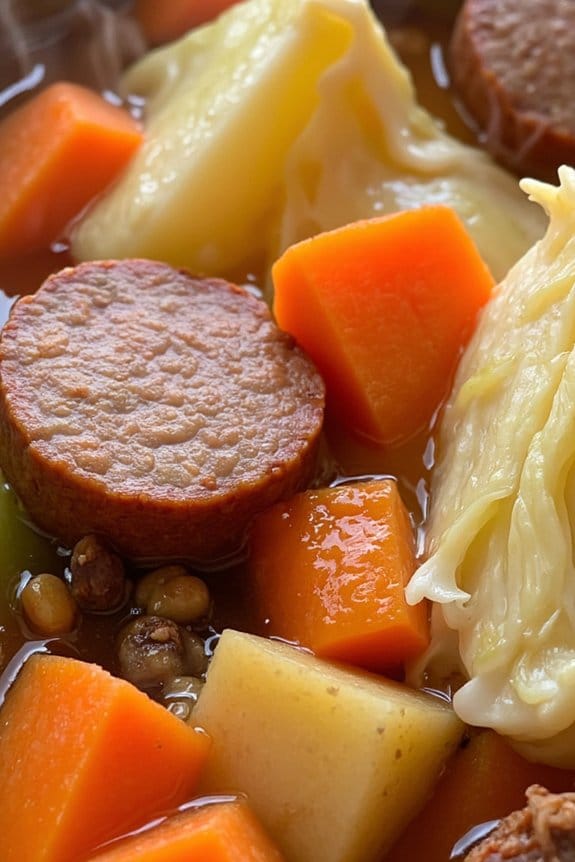 hearty sausage cabbage stew
