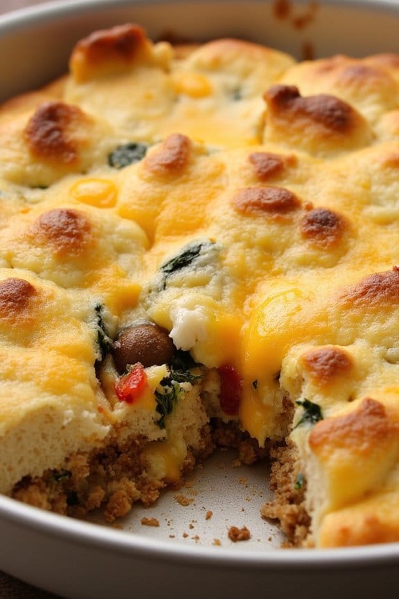 hearty sausage cheddar strata
