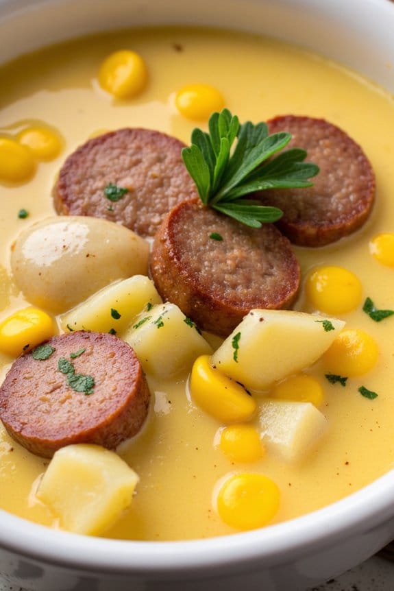 hearty sausage corn chowder
