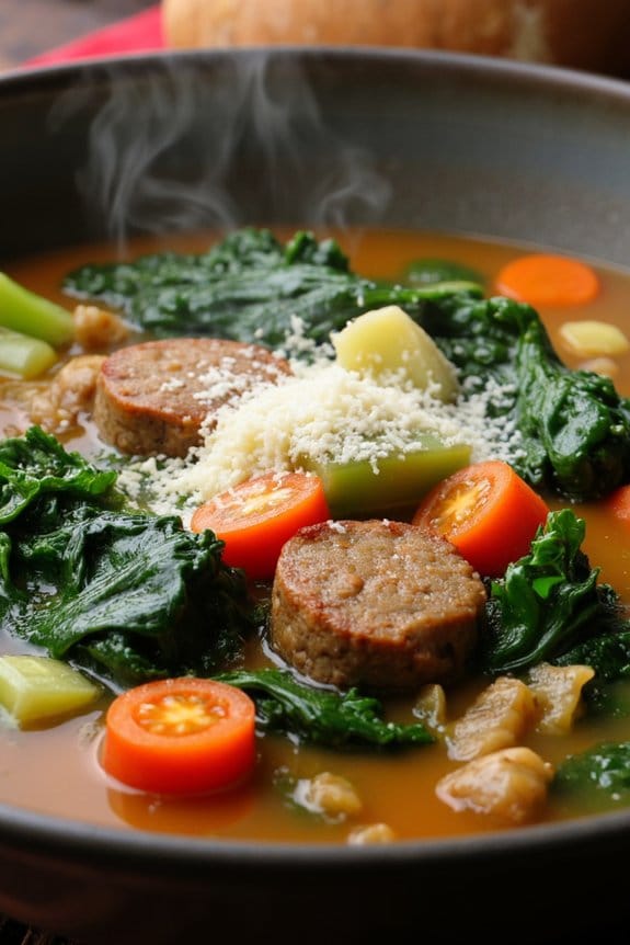 hearty sausage kale soup