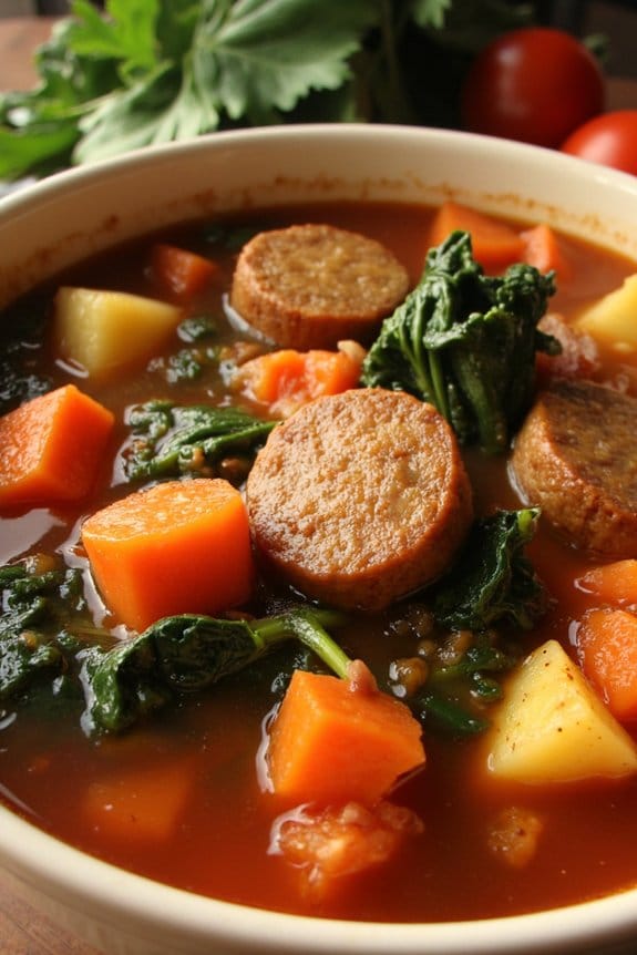 hearty sausage kale stew