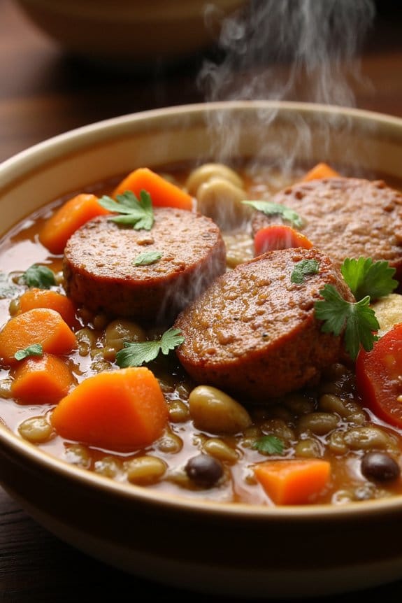 hearty sausage lentil soup