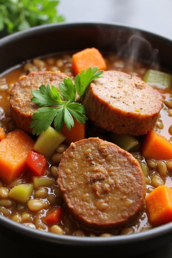 hearty sausage lentil stew