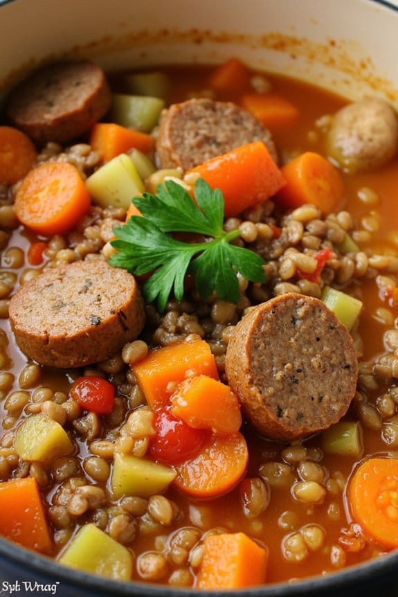 hearty sausage lentil stew