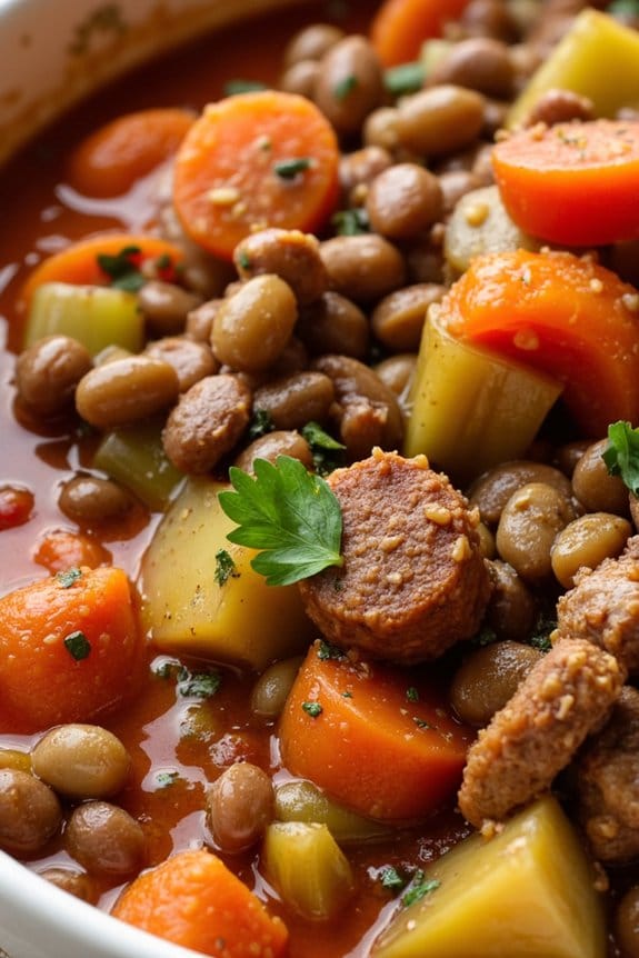 hearty sausage lentil stew