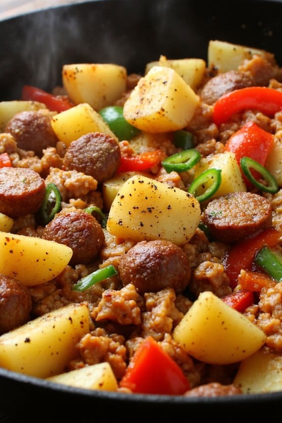 hearty sausage potato hash