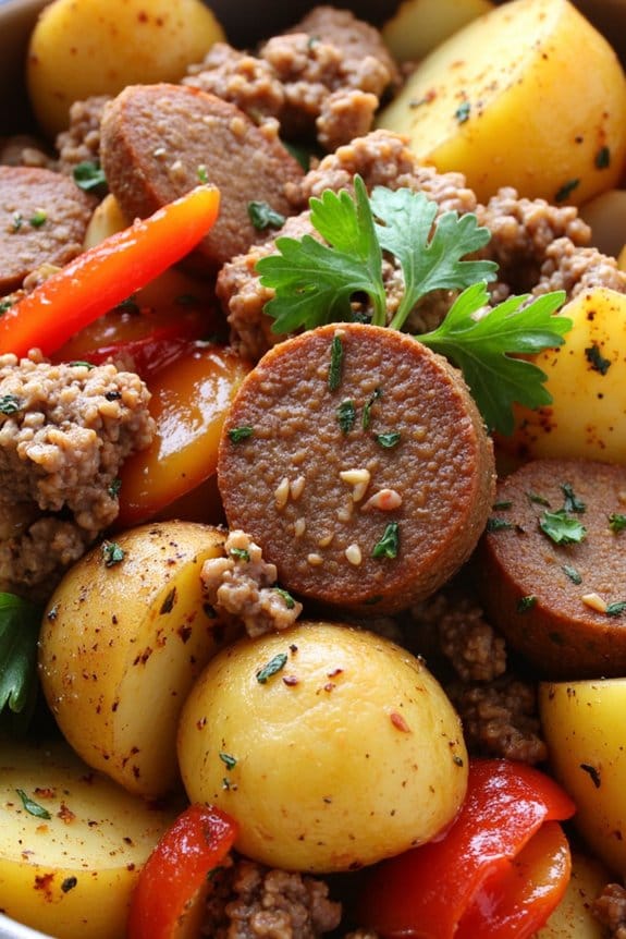 hearty sausage potato hash