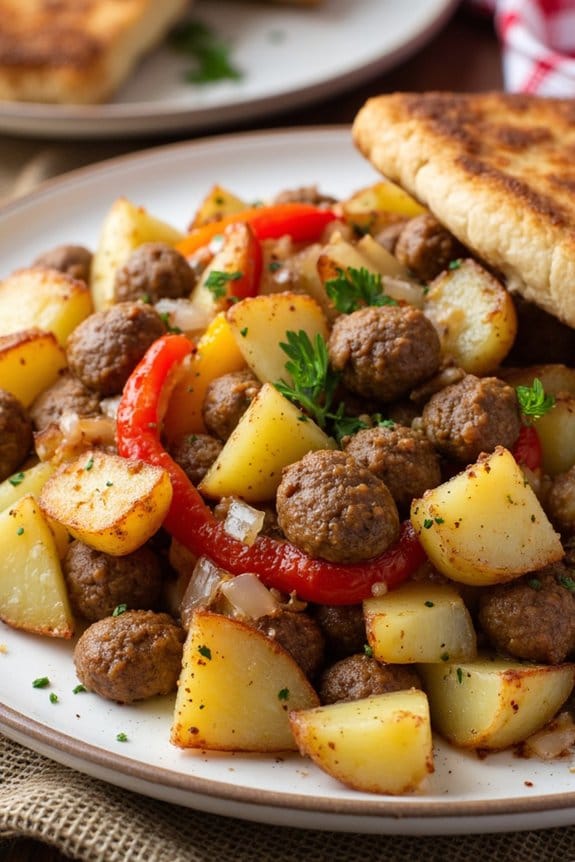 hearty sausage potato hash