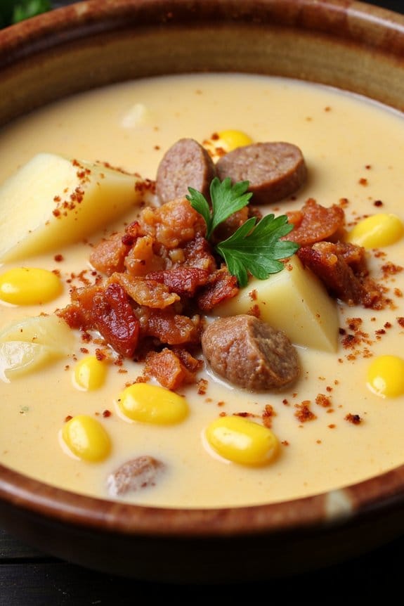 hearty smoky sausage chowder