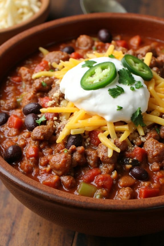 hearty spicy sausage chili
