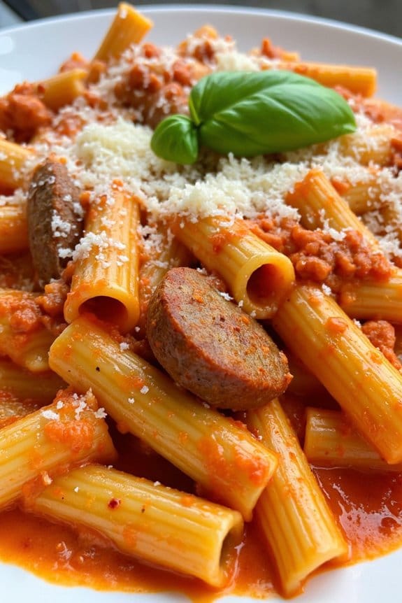 hearty spicy sausage pasta