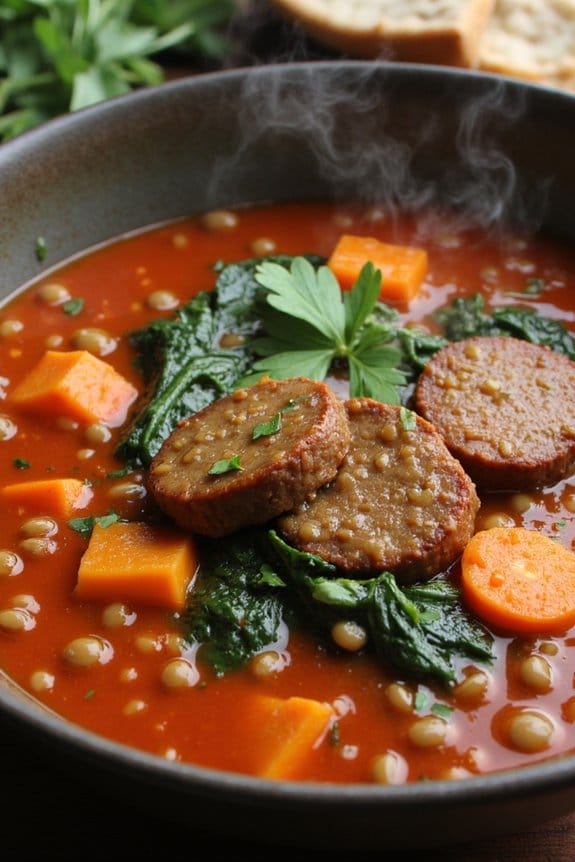 hearty spicy sausage soup