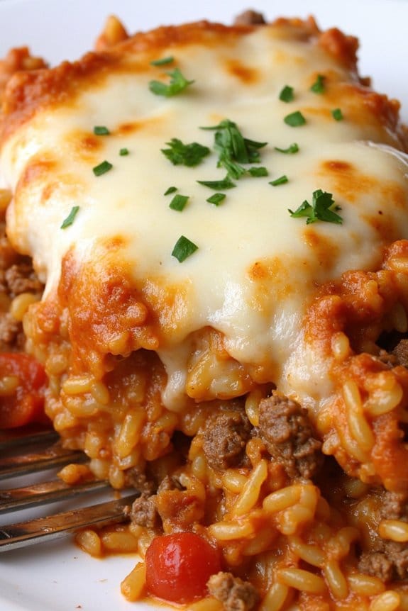 italian hamburger rice casserole