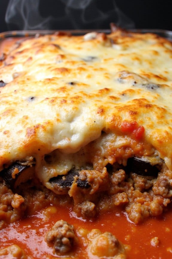 keto sausage eggplant bake