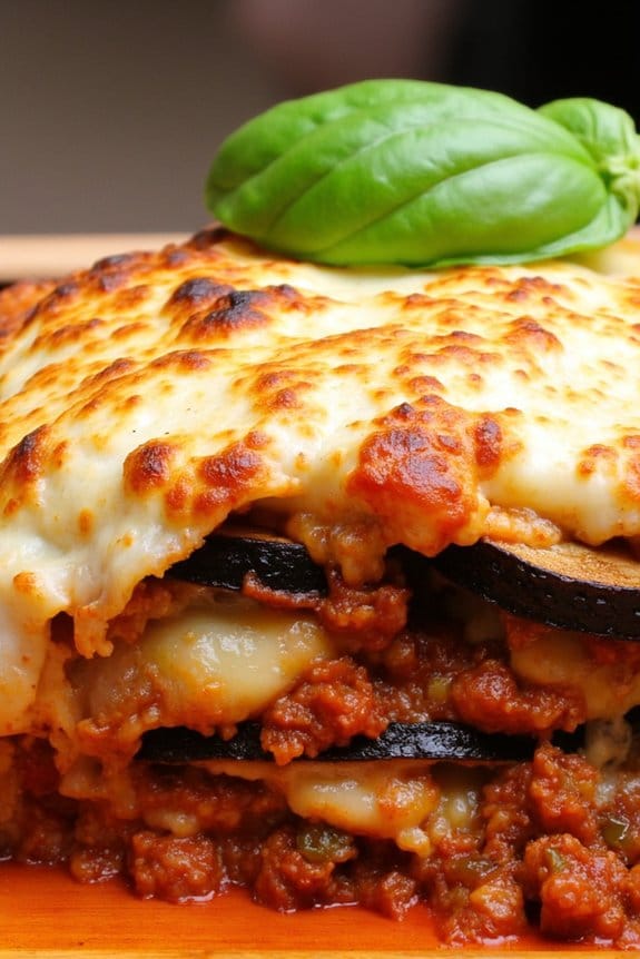 low carb eggplant beef casserole