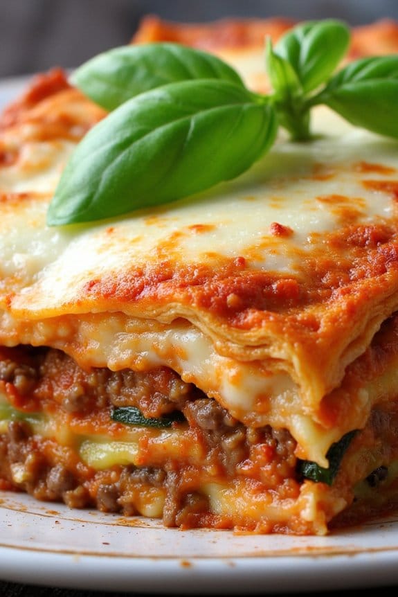 low carb zucchini beef lasagna