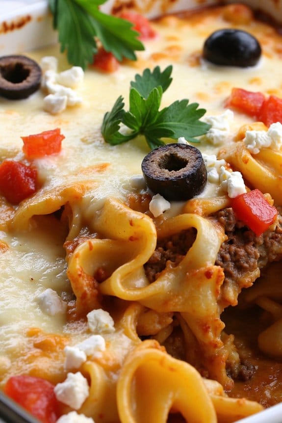 mediterranean beef pasta casserole