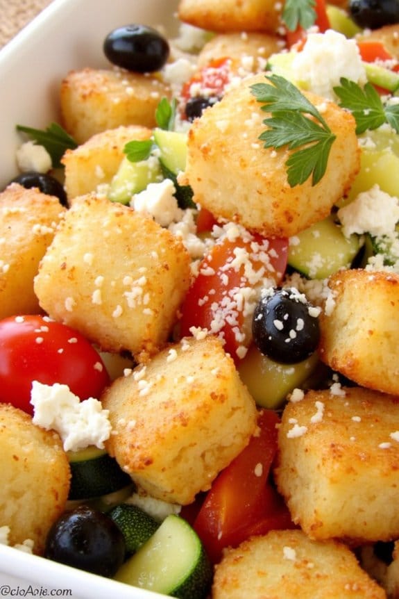 mediterranean inspired tater tot casserole