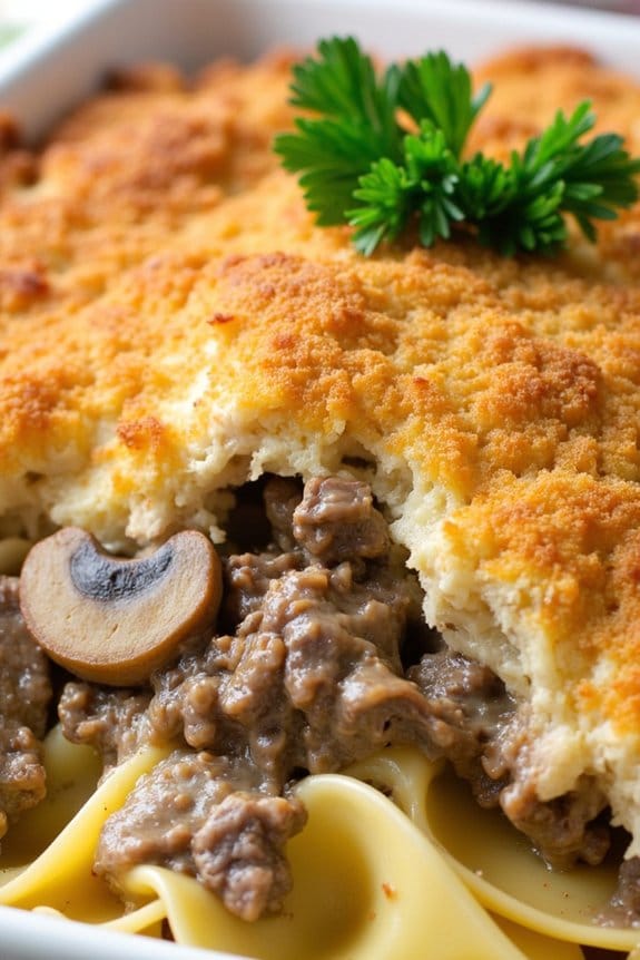 mushroom beef casserole recipe