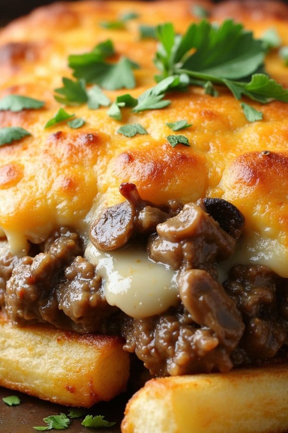 mushroom swiss fry casserole